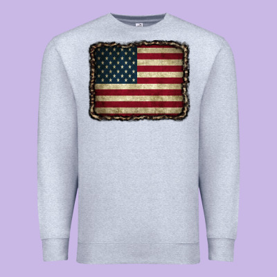 American Flag With Leopard Frame Premium Sweatshirt Designed By Cowcowdesign