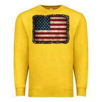 Lemon American Flag With Leopard Frame Premium Sweatshirt - CowCowDesign
