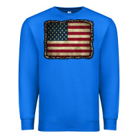 True Royal American Flag With Leopard Frame Premium Sweatshirt - CowCowDesign