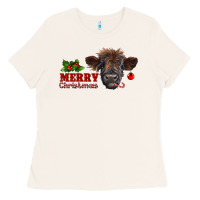 Bone Merry Christmas Calf Ladies Tee - RanaPortraitStore