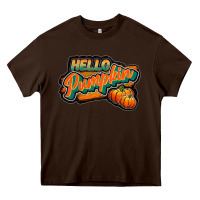 Chocolate Brown hello pumpkin black Heavy Core Tee - JahusDesignShop