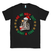 Black ho ho holly shit skeleton santa Classic Tee - MaliasSmallBusiness