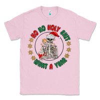 Bubblegum Pink ho ho holly shit skeleton santa Classic Tee - MaliasSmallBusiness