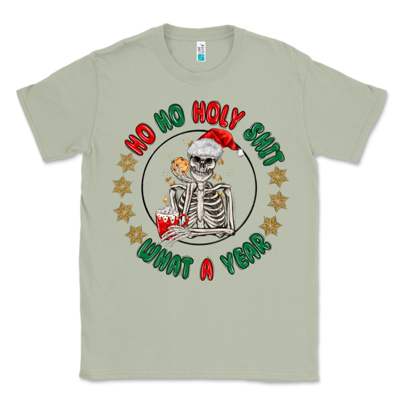 Ho Ho Holly Shit Skeleton Santa Classic Tee by MaliasSmallBusiness | Teevron