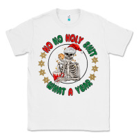 White ho ho holly shit skeleton santa Classic Tee - MaliasSmallBusiness