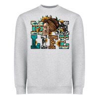 Western Momlife Skull With Bandana Heavyweight Sweatshirt | Teevron