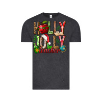 Vintage Black holly jolly teacher Vintage Tee - NancyCooperArtShop