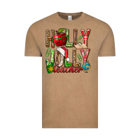 Vintage Coffee holly jolly teacher Vintage Tee - NancyCooperArtShop