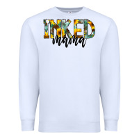 White Inked Mama Premium Sweatshirt - CowCowDesign
