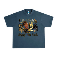 Midnight Navy 2024 happy new year black woman Urban Heavy Tee - MaliasSmallBusiness