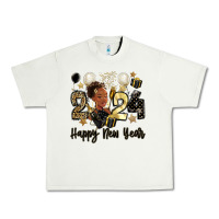 Pistachio 2024 happy new year black woman Urban Heavy Tee - MaliasSmallBusiness