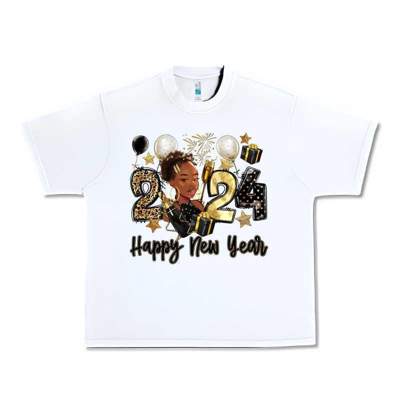 2024 Happy New Year Black Woman Urban Heavy Tee by MaliasSmallBusiness | Teevron