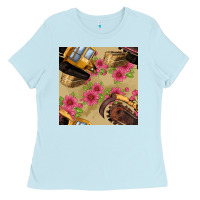 Baby Blue trencher chain seamless pattern Ladies Tee - BundleAndBundleShop