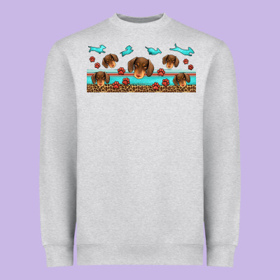 Dachshund Wiener Dog Heavyweight Sweatshirt Designed By Jasminsmagicworld