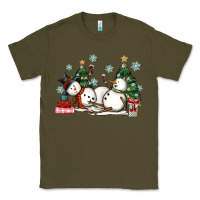 Army Green christmas snowmen with wine Classic Tee - MaliasSmallBusiness