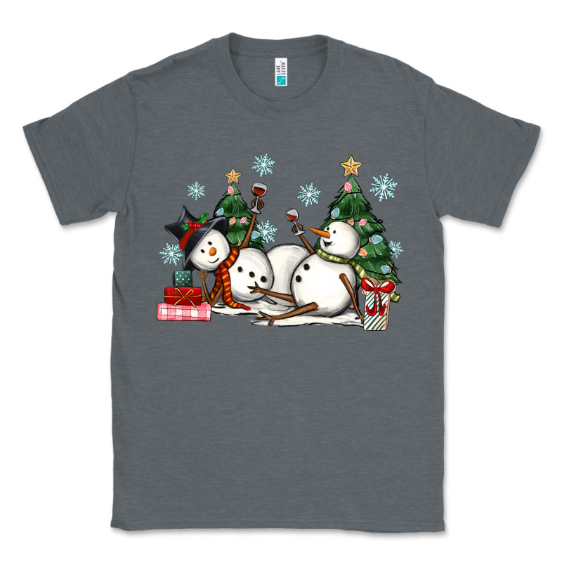 Christmas Snowmen With Wine Classic Tee by MaliasSmallBusiness | Teevron