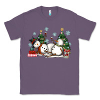 Lavender christmas snowmen with wine Classic Tee - MaliasSmallBusiness