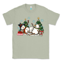 Matcha christmas snowmen with wine Classic Tee - MaliasSmallBusiness