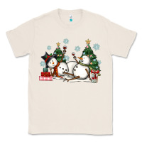 Natural christmas snowmen with wine Classic Tee - MaliasSmallBusiness