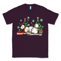 Plum christmas snowmen with wine Classic Tee - MaliasSmallBusiness
