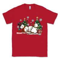 Red christmas snowmen with wine Classic Tee - MaliasSmallBusiness