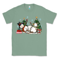 Sage christmas snowmen with wine Classic Tee - MaliasSmallBusiness