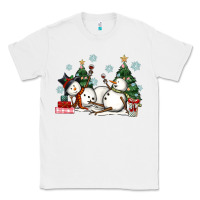 White christmas snowmen with wine Classic Tee - MaliasSmallBusiness