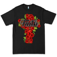 Black faith floral cross Premium Tee - NancyCooperArtShop
