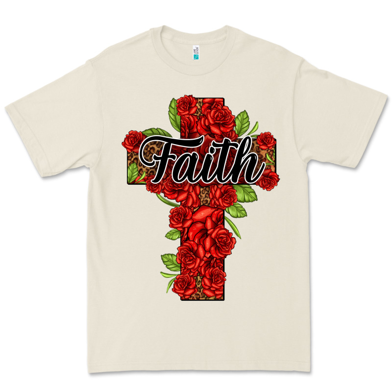 Faith Floral Cross Premium Tee by NancyCooperArtShop | Teevron