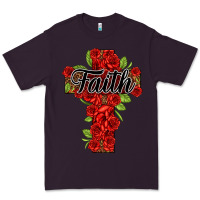 Plum faith floral cross Premium Tee - NancyCooperArtShop