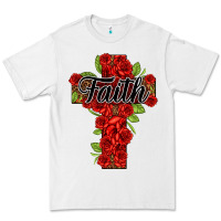 White faith floral cross Premium Tee - NancyCooperArtShop