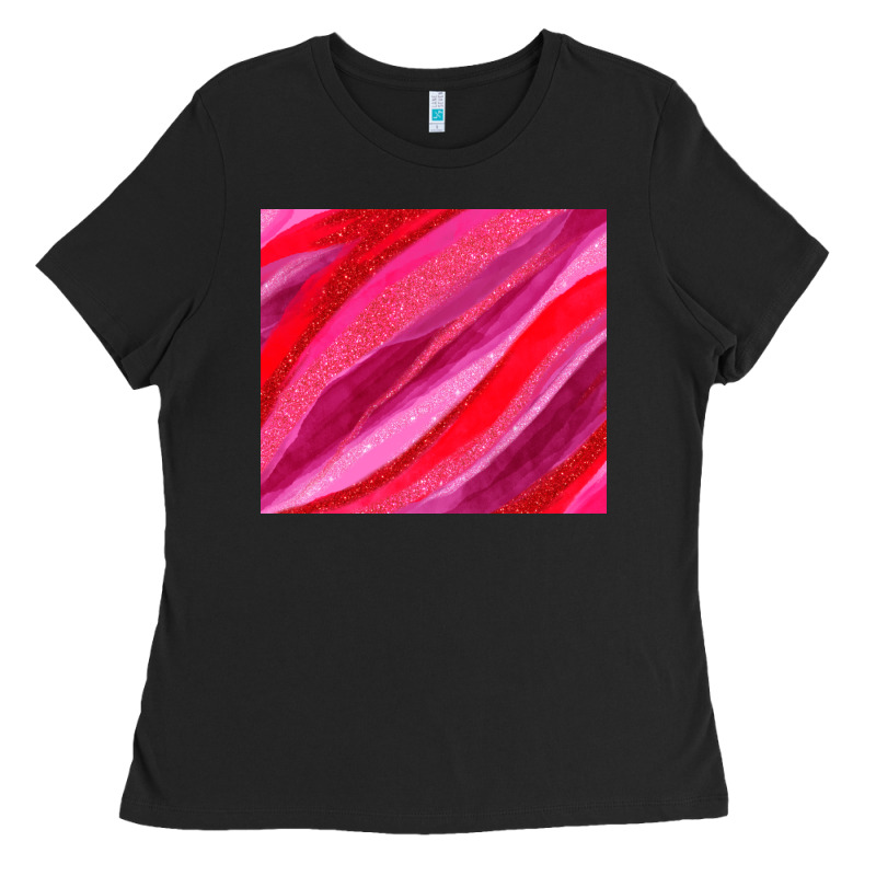 Valentines Day Glitter And Watercolor Ladies Tee by AdoDesignShop | Teevron
