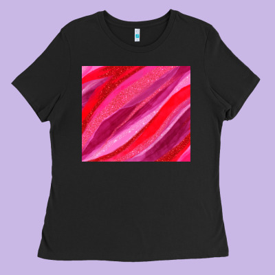 Valentines Day Glitter And Watercolor Ladies Tee Designed By Adodesignshop