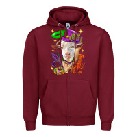 Burgundy Mardi Gras Goat Zipper Hoodie - HowdyJamesFarm