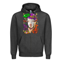 Charcoal Heather Mardi Gras Goat Zipper Hoodie - HowdyJamesFarm