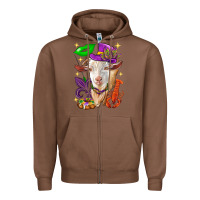 Chestnut Mardi Gras Goat Zipper Hoodie - HowdyJamesFarm