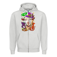 Dove Grey Mardi Gras Goat Zipper Hoodie - HowdyJamesFarm