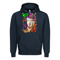 Navy Mardi Gras Goat Zipper Hoodie - HowdyJamesFarm