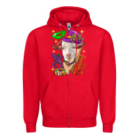 Red Mardi Gras Goat Zipper Hoodie - HowdyJamesFarm