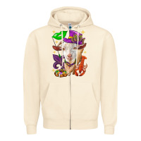 Sandshell Mardi Gras Goat Zipper Hoodie - HowdyJamesFarm
