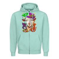 Seafoam Mardi Gras Goat Zipper Hoodie - HowdyJamesFarm