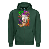 Sports Green Mardi Gras Goat Zipper Hoodie - HowdyJamesFarm