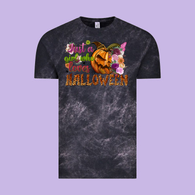 Just A Girl Who Loves Halloween Vintage Tee Designed By Nancycooperartshop