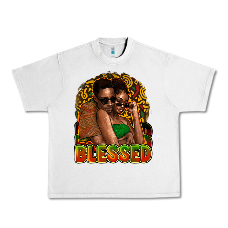 Black Couple Blessed Urban Heavy Tee by NancyCooperArtShop | Teevron