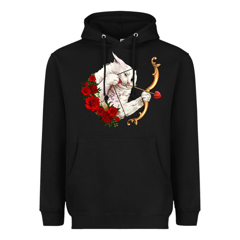 Cupid Cat Heavyweight Hoodie by OliviaCreatesArt | Teevron