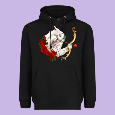 Cupid Cat Heavyweight Hoodie Designed By Oliviacreatesart