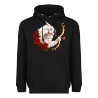 Black cupid cat Heavyweight Hoodie - OliviaCreatesArt