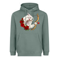 Sage cupid cat Heavyweight Hoodie - OliviaCreatesArt
