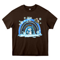 Winter   Rainbow And Snowman Heavy Core Tee | Teevron