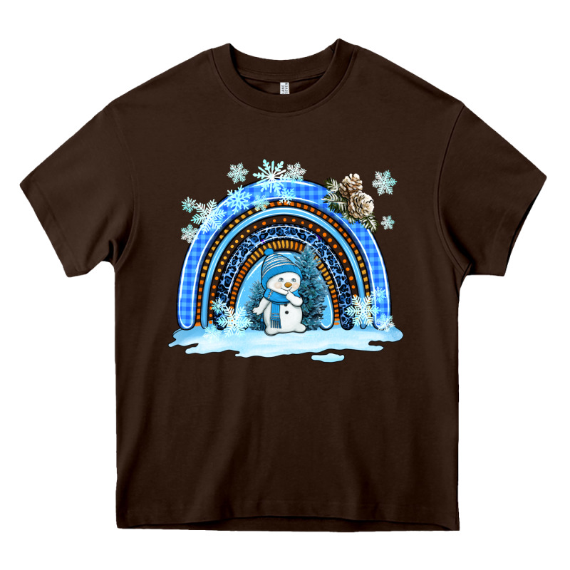 Winter   Rainbow And Snowman Heavy Core Tee by AdoDesignShop | Teevron